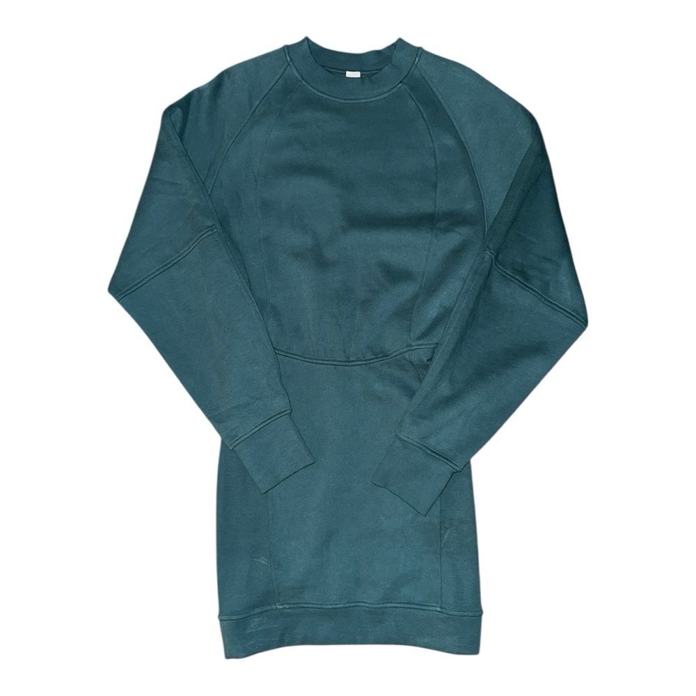 Lululemon Scuba Long-Sleeve Dress Green Jasper Size 0 NWT - Picture 3 of 8